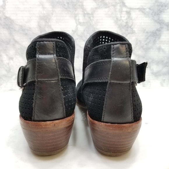 SAM Edelman 5.5 Black Perforated Leather Boots - Picture 4 of 7